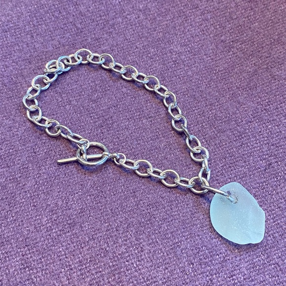 Seaglass & Sterling Silver Bracelet - Picture 4 of 8